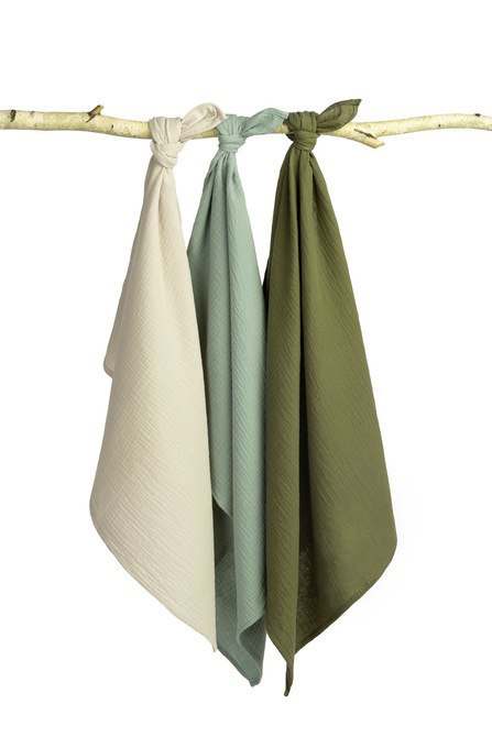 PIELUCHA MUŚLINOWA JEDNOLITA ZIELONA (Opak - 3 szt)