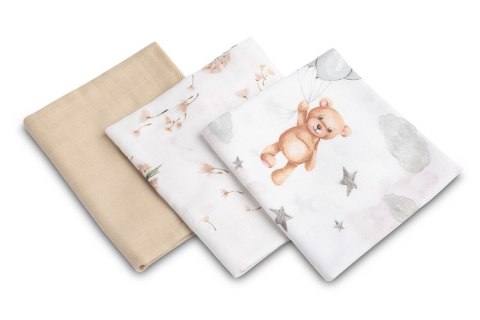 PIELUCHA MUŚLINOWA SZARO - BEŻOWY MIŚ (Opak - 3 szt)