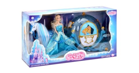 DUŻA KARETA LALKA CHODZĄCY KOŃ DŹWIĘKI ŚWIATŁA 216