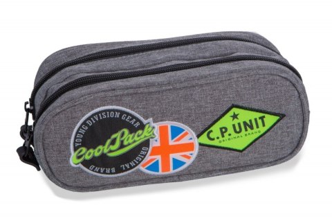 PIÓRNIK SASZETKA PODWÓJNA CLEVER BADGES GREY