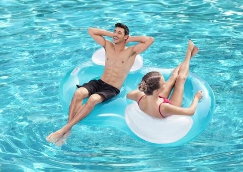 PODWÓJNY FOTEL DMUCHANY LAZY 188x117 BESTWAY NIEBIESKI