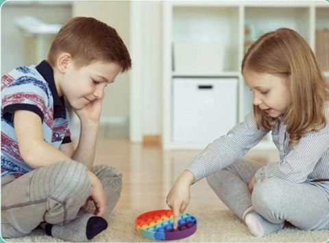 PUSH POP BUBBLE ANTYSTRESOWA ZABAWKA SENSORYCZNA TĘCZOWA