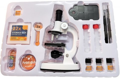 Mikroskop 2w1 podświetlenie powiększenie 200x 600x 1200x