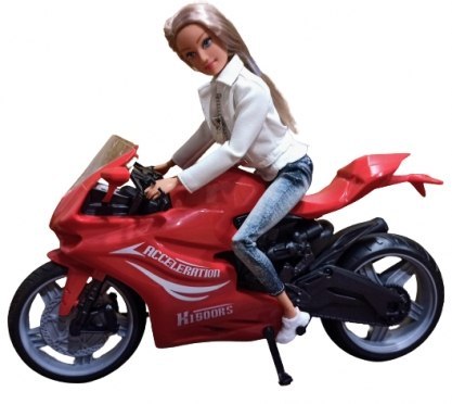 Lalka na Motorze Sportowym Ścigaczu Motor Czerwony #A1