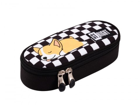 Piórnik Saszetka Sztywna Piesek Sleepy Corgi Krata