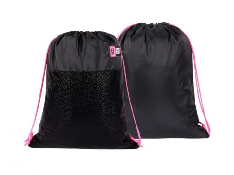 Worek szkolny Black Glitter na obuwie strój gimnastyczny