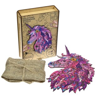 EKOLOGICZNE DREWNIANE PUZZLE BAJKOWY JEDNOROŻEC 140 EL