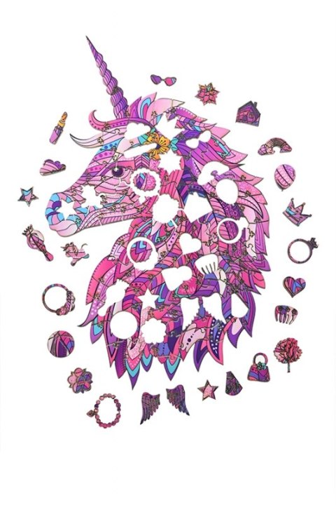 EKOLOGICZNE DREWNIANE PUZZLE BAJKOWY JEDNOROŻEC 140 EL