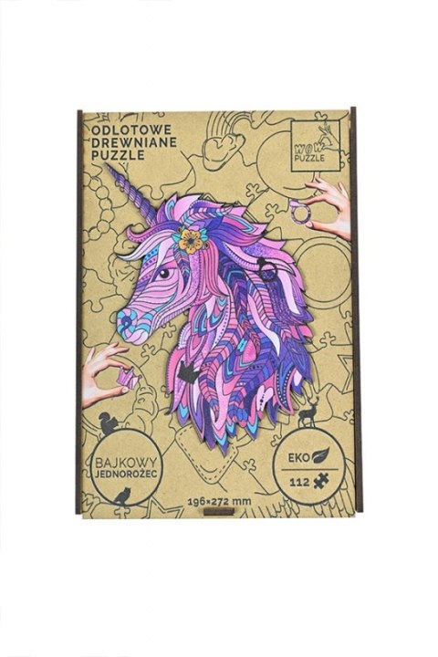 EKOLOGICZNE DREWNIANE PUZZLE BAJKOWY JEDNOROŻEC 140 EL