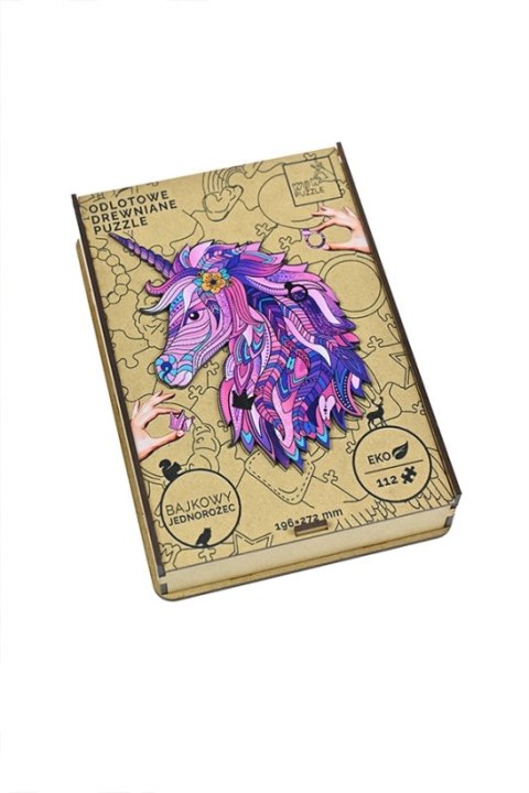 EKOLOGICZNE DREWNIANE PUZZLE BAJKOWY JEDNOROŻEC 140 EL