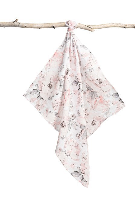 PIELUCHA MUŚLINOWA 70X80 CM PEONIE BIAŁE