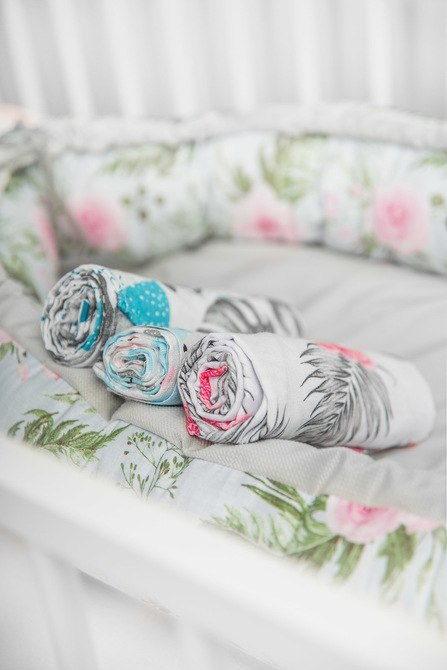 PIELUCHA MUŚLINOWA 70X80 CM SZARY GŁADKI