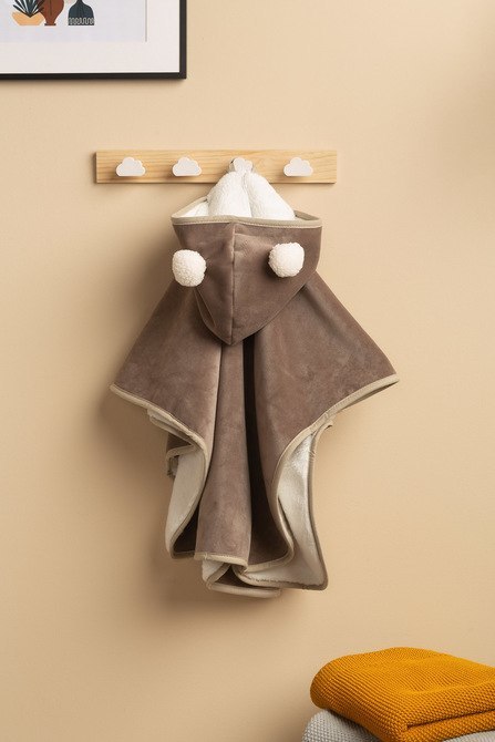 PONCZO SAMOCHODOWE BEŻOWY PLUSZ