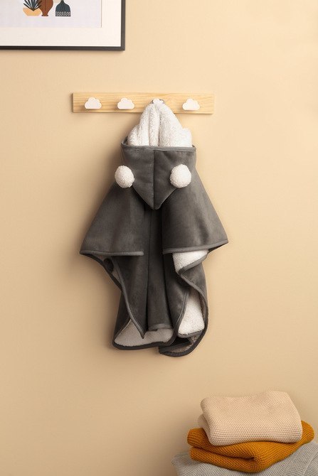 PONCZO SAMOCHODOWE GRAFITOWY PLUSZ