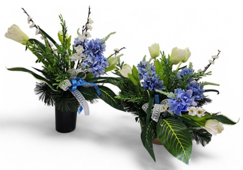 BUKIET WKŁAD DO WAZONU KWIATY NA CMENTARZ GRÓB POMNIK WZÓR WIOSENNY