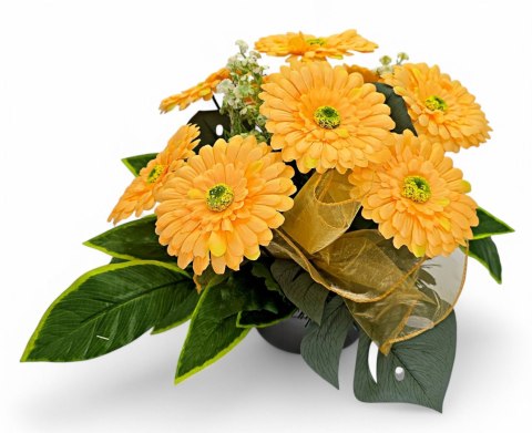 STROIK NA CMENTARZ KWIATY GERBERY NA GRÓB POMNIK WIOSENNY WZÓR