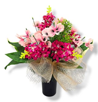 BUKIET WKŁAD DO WAZONU KWIATY STROIK NA CMENTARZ GRÓB POMNIK WZÓR WIOSENNY