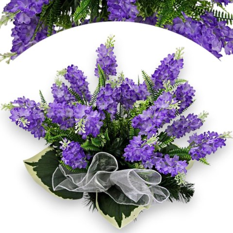 STROIK NA CMENTARZ WZÓR WIOSENNY KWIATY BZU NA GRÓB POMNIK BEZ