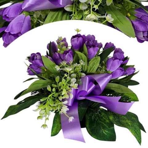 STROIK NA CMENTARZ WZÓR WIOSENNY NA GRÓB POMNIK KROKUSY