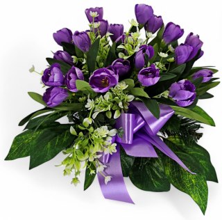 STROIK NA CMENTARZ WZÓR WIOSENNY NA GRÓB POMNIK KROKUSY