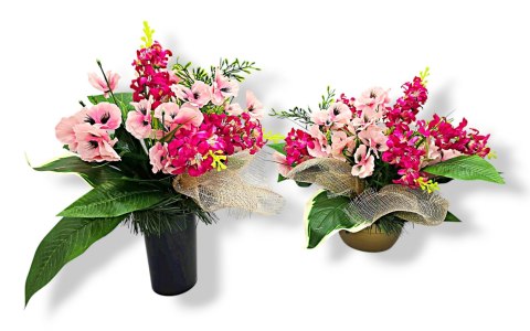 WIOSENNY STROIK NA CMENTARZ KWIATY NA GRÓB POMNIK Z OBCIĄŻENIEM