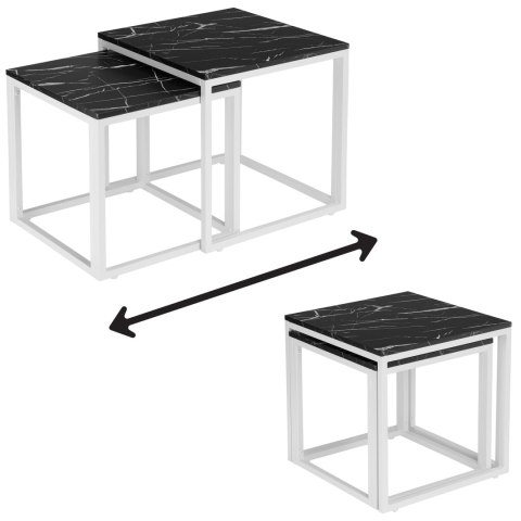 Stoliki kawowe BIAŁY PRAVEN CZARNY MARMUR