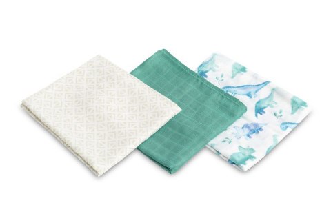 PIELUCHA BAMBUSOWA 3-pak DINO GREEN 70X80