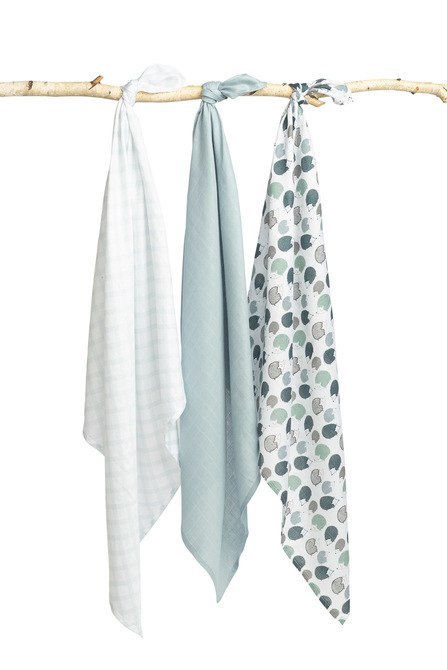 PIELUCHA BAMBUSOWA 3-pak JEŻYK BLUE 70X80