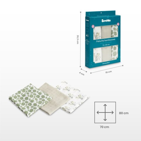 PIELUCHA BAMBUSOWA 3-pak SŁONIK GREY 70X80