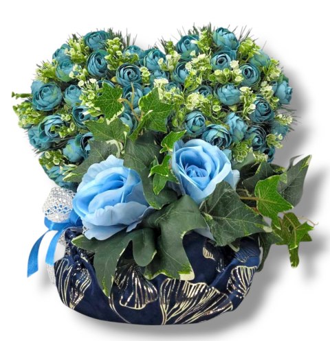 STROIK KOMPOZYCJA KWIATOWA SERCE Z OBCIĄŻENIEM NA PREZENT