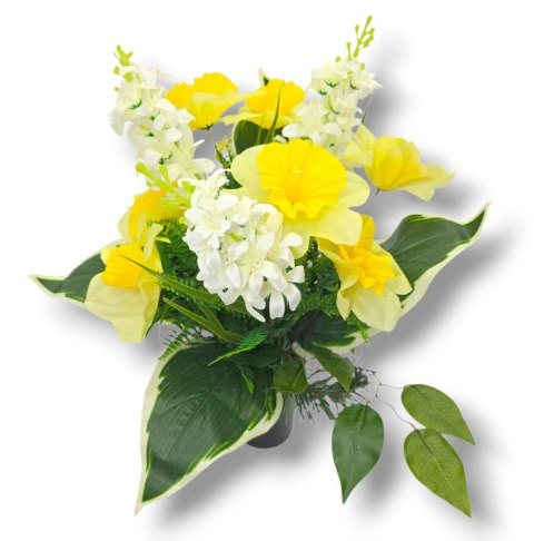 WIOSENNY BUKIET WKŁAD DO WAZONU KWIATY NA CMENTARZ GRÓB POMNIK ŻONKILE