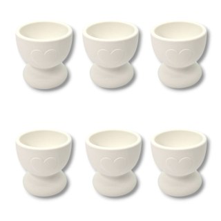 KIELISZEK NA JAJKO Z SERDUSZKIEM PODSTAWKA DO MALOWANIA ZESTAW 6szt.