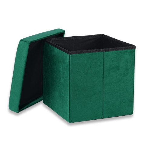 Pufa składana M - 30x30x30cm aksamit zielony Pufa składana M - 30x30x30cm aksamit zielony