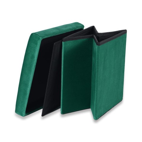 Pufa składana M - 30x30x30cm aksamit zielony Pufa składana M - 30x30x30cm aksamit zielony