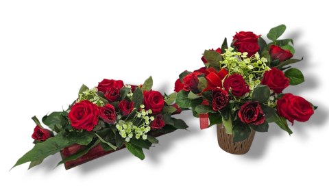 SZTUCZNE RÓŻE DEKORACJA DO WNĘTRZA DO SALONU POKOJU NA STÓŁ