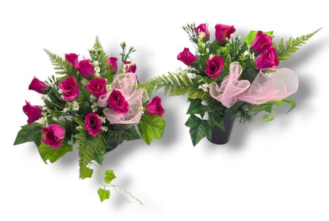 WIOSENNY BUKIET WKŁAD DO WAZONU KWIATY NA CMENTARZ GRÓB POMNIK RÓŻE