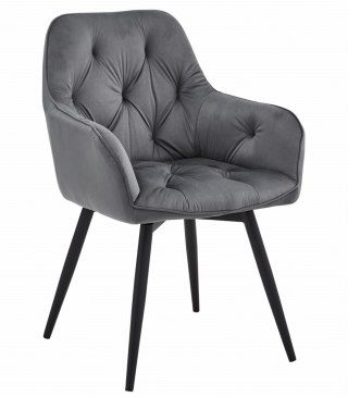 Krzesło JORK360 - ciemny szary aksamit / nogi czarne x 2