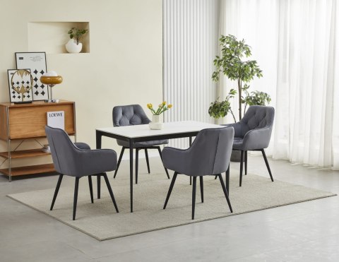 Krzesło JORK360 - ciemny szary aksamit / nogi czarne x 2