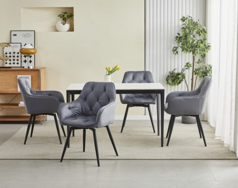 Krzesło JORK360 - ciemny szary aksamit / nogi czarne x 2