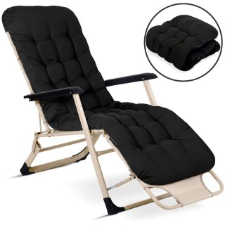 Leżak ogrodowy składany z poduszką Sofotel ChillWell czarny