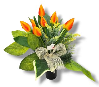 WIOSENNY BUKIET WKŁAD DO WAZONU KWIATY NA CMENTARZ GRÓB POMNIK TULIPANY