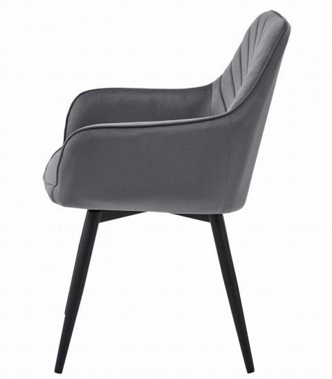 Krzesło NANA360 - ciemny szary aksamit / nogi czarne x 2