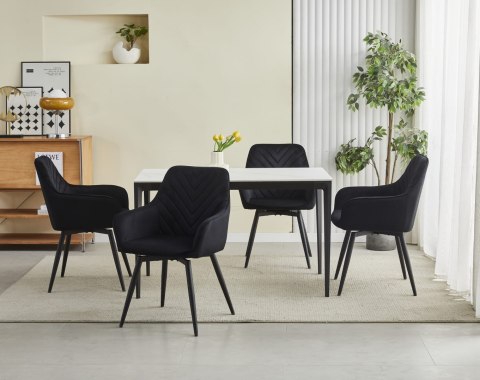 Krzesło NANA360 - czarny aksamit / nogi czarne x 2