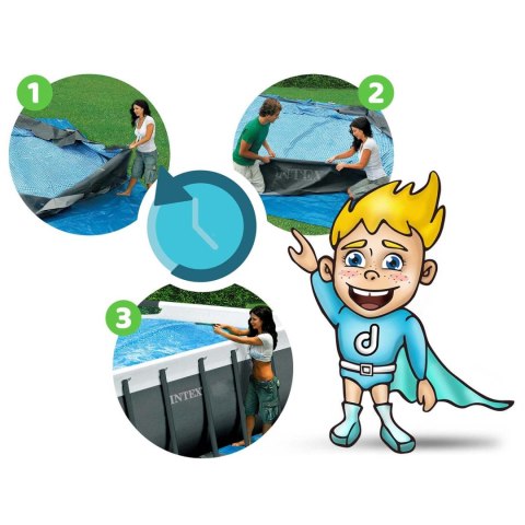 Basen stelażowy ogrodowy 427 x 250 x 100 cm 11w1 Bestway 56620