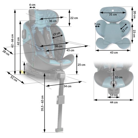 Fotelik samochodowy Nukido Prestige Line czarno-niebieski 0-36 kg ISOFIX