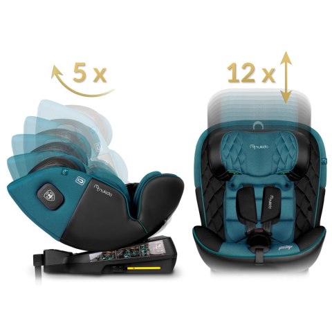 Fotelik samochodowy Nukido Prestige Line czarno-niebieski 0-36 kg ISOFIX
