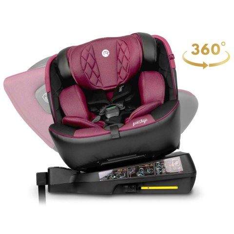 Fotelik samochodowy Nukido Prestige Line czarno-różowy 0-36 kg ISOFIX