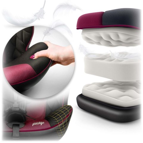 Fotelik samochodowy Nukido Prestige Line czarno-różowy 0-36 kg ISOFIX