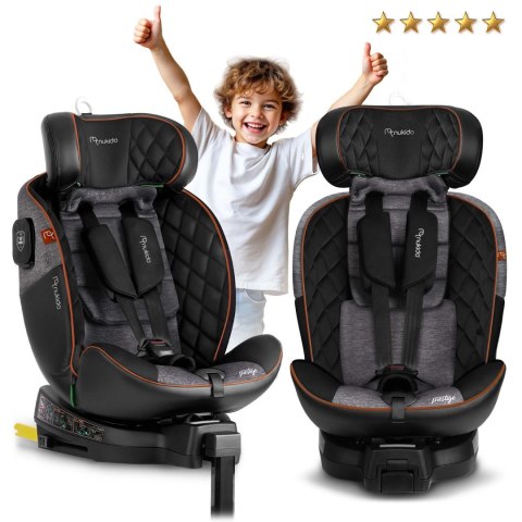 Fotelik samochodowy Nukido Prestige Line czarno-szary 0-36 kg ISOFIX