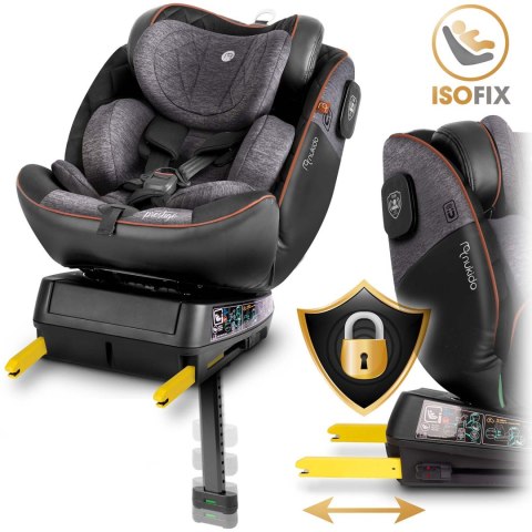 Fotelik samochodowy Nukido Prestige Line czarno-szary 0-36 kg ISOFIX